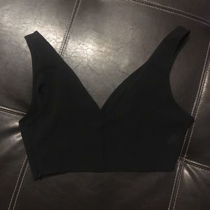 Black crop top. No brand